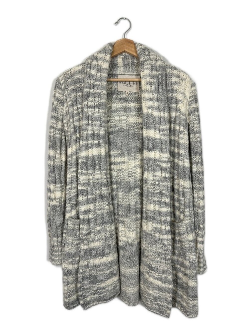 Rachel Roy Women's Wool Blend Duster Cardigan Small Gray Cozy Warm Fall Casual